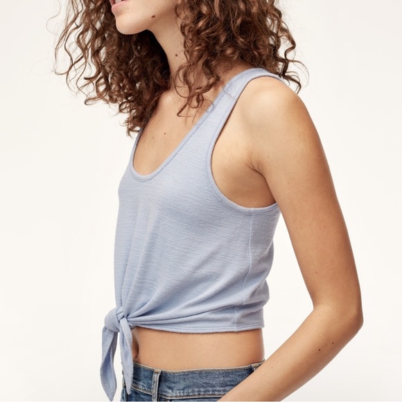 Wilfred Tie Front Cropped Tank Top - Picture 3 of 5